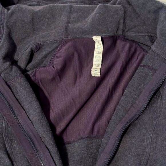 Lululemon Full Zip Vented Scuba Sweatshirt Chambray Heather Navy Womens Size 6 - Picture 12 of 14